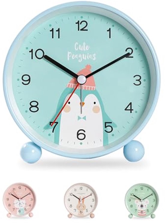 Stille Lichtwekker voor Kinderen - Analoge Kinderwekker zonder Tikken - Decoratieve Klok voor Jongens en Meisjes van Merkloos