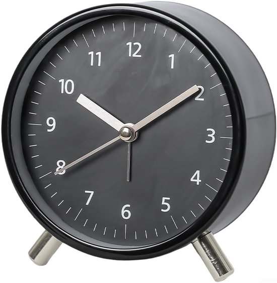 Stille wekker - Nachtlamp klok - Rustig slapen - Zacht nachtlampje - 45 inch - Zwart
