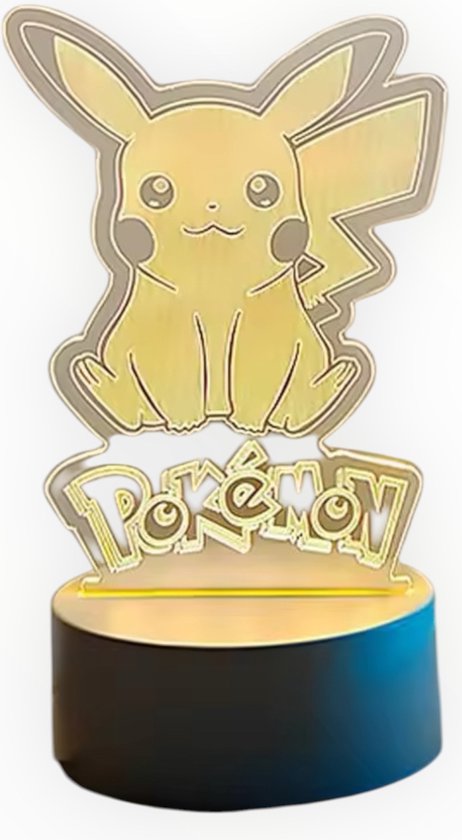 Stone Art - Pikachu 3D Lamp - LED-Nachtlampje - Pokemon Pikachu Bedlampje - Nachtlampje - 16 kleuren - 3D-bureaulampdecoratie - USB-C aangedreven - Aanraak + Afstandsbediening - Kindernachtlampje [Energieklasse A+] van Stone Art