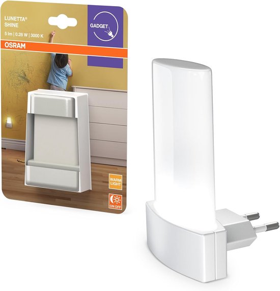 Stopcontact Nachtlampje - Oriëntatieverlichting - Veilige Nachten - Automatische Dag-Nachtsensor - 6 x 6 x 9 cm - Wit