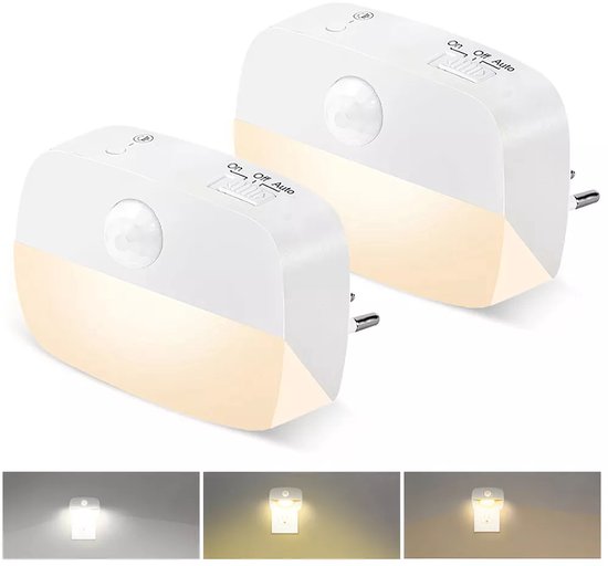 Stopcontactlamp - Dimbare LED-nachtlamp met - bewegingsmelder - stopcontact - Intelligente plug-in nachtlamp van LUVION