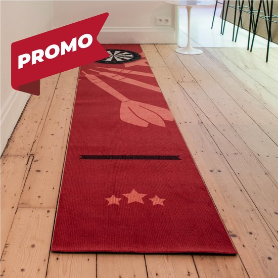 Studio M - Darts Dartmat Dimi - 60x300cm - Inclusief Oche - Rood van Studio M