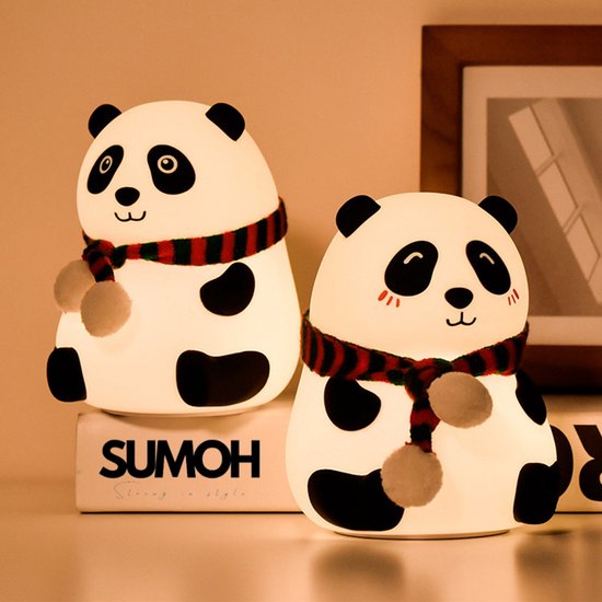 SUMOH® Panda Nachtlampje Kind – Oplaadbaar LED Nachtlamp voor Kinderen & Baby's – 35+ Uur Brandtijd – Touch & Timer – Multicolor Slaaplamp – BPA-vrij – Siliconen Nachtlampje Kinderkamer – Veilig & Dimbaar van SUMOH