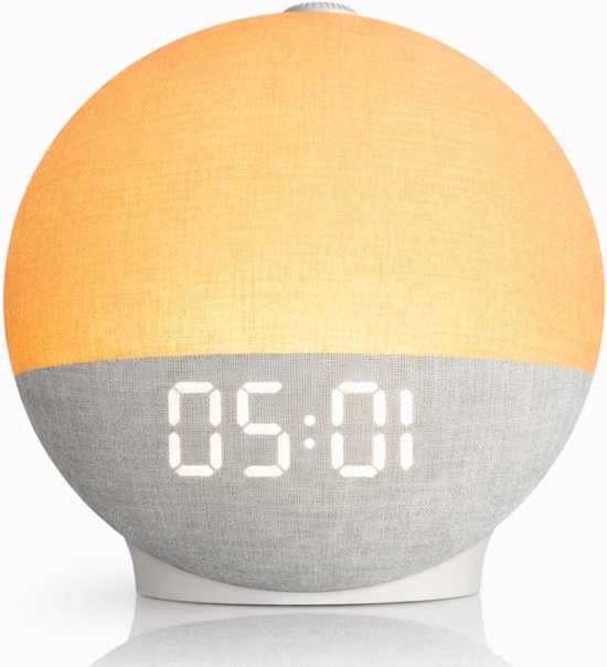 Sunrise Wekker - Weklicht Geluidsmachine - Rustig Wakker Worden - Simuleert Zonsopgang - 14 x 3.81 x 16 cm - Wit van Merkloos