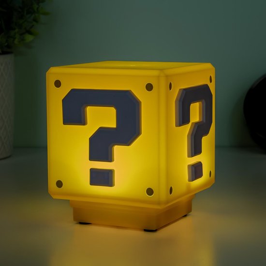 Super Mario Mini Question Block Light V4 van Paladone van Merkloos