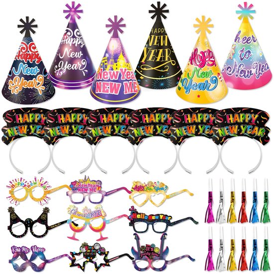 SVGCommerce - Nieuwjaarsfeest Decoraties - Hoedjes en Brilletjes - Feestelijke Sfeer - Versiering - Blazers - Perfect voor Feestdagen - Ideaal voor Ce van Merkloos