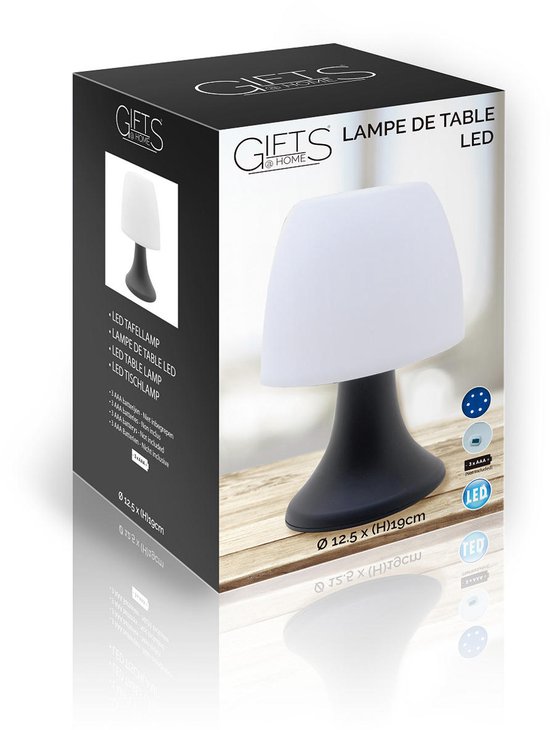Tafellamp LED voet zwart 19cm multicolor speelgoedlamp batterij. van Merkloos