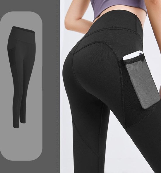 TDR - Fitness broek - Sportlegging - Yoga Broek -  Yogalegging - Dames - Zwart XL van TDR