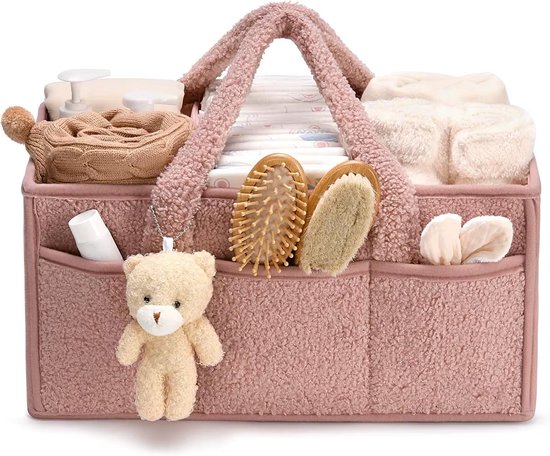 Teddy Luiermand - Luiertas - Commodemand - Baby accessoires Organizer - Roze