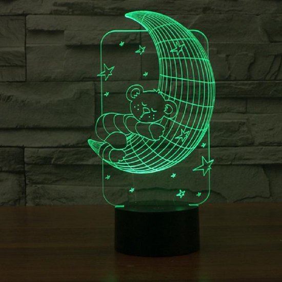 Teddybeer 3D LED Lamp van Koopcadeau.nl