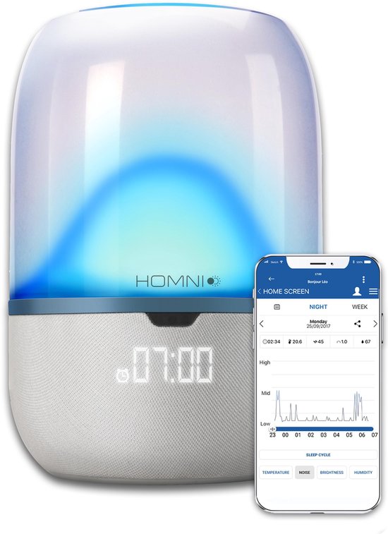 Terraillon - Homni - Smart Wake up light - daglichtwekker - 6 programma's - 4 sensoren - instelbaar qua lichtsterkte van Terraillon