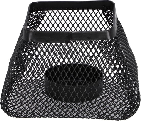 Theelichthouder Sjoerd modern staal draadmandje multicolor 13x13x10 cm. van Merkloos
