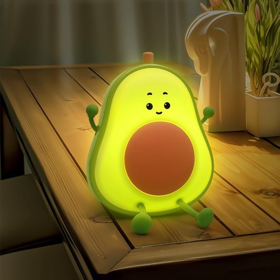 Thijox - Nachtlampje Avocado, Peervormig Dimbaar Nachtlampje voor Kinderen, Siliconen Voedingslamp met Kleurverandering, Slaaplicht en Decoratief Verj