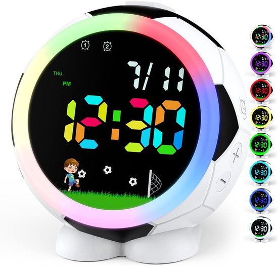 Thuys – Kinderwekker – Digitale Wekker Slaapkamer – Slaaptrainer Kinderen – Wit En Zwart van Thuys