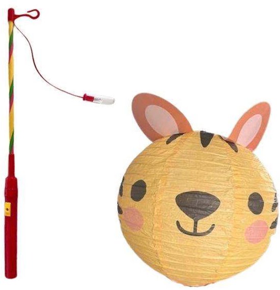 tijger lampion met stok