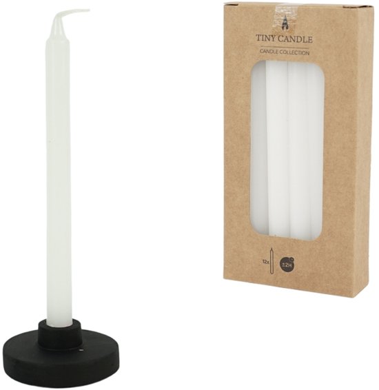 Tiny Candle kaarsen wit 14 cm 12 stuks, doos 12 pakjes