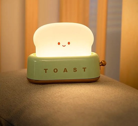 Toast Lamp - Kinderkamer Nachtlampje - Kindvriendelijk - USB Oplaadbaar - Draadloos Nachtlamp Grone van Grone