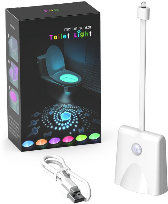 Toiletlamp - 1-pack - Met lichaamssensor - Waterdicht en oplaadbaar - Projector-stijl badkamertoiletlamp - Wit-20.9*6.1*3.5cm-Stijl 1 van AURAGLOW