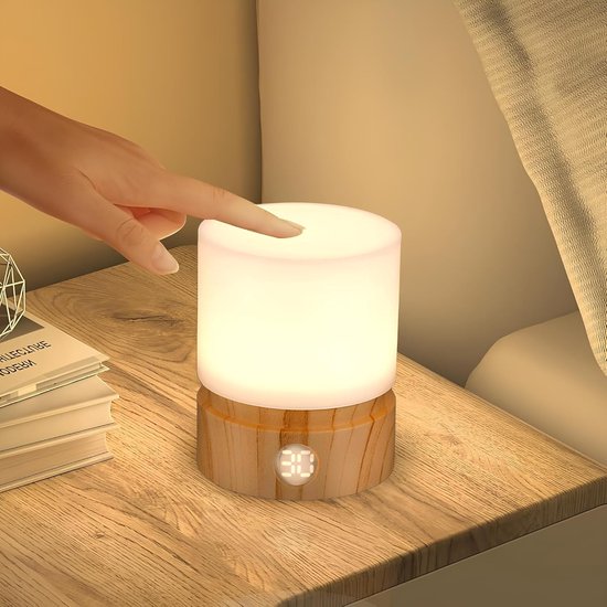 Touch-bedlampje, timernachtlampje, babynachtlampje, USB-oplaadbaar kindernachtlampje, met timerfunctie, drie modi, voor kinderkamer, woonkamer, camping - warmgeel van Merkloos