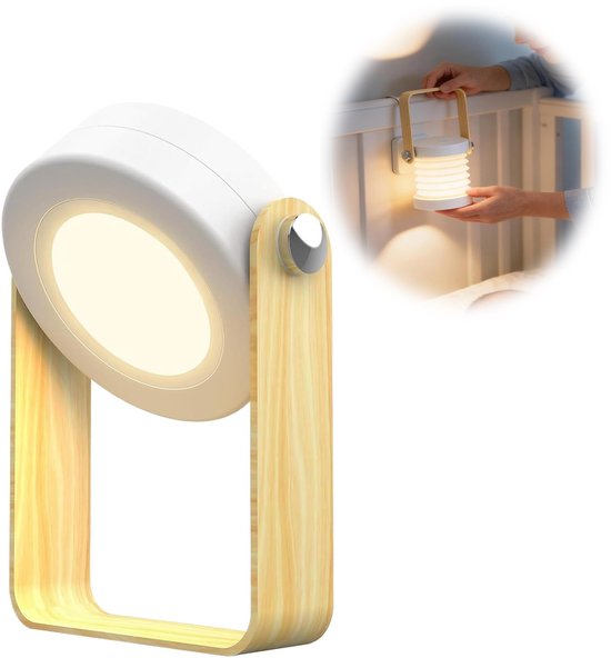 Touch Gevoelige Tafellamp - Opvouwbare Nachtlampje voor Kinderkamer & Bedside - 2W LED - Verstelbare Helderheid - 1200mAh Batterij (5-6u) - voor Thuis & Kantoor - 1 Stuk van FLITI