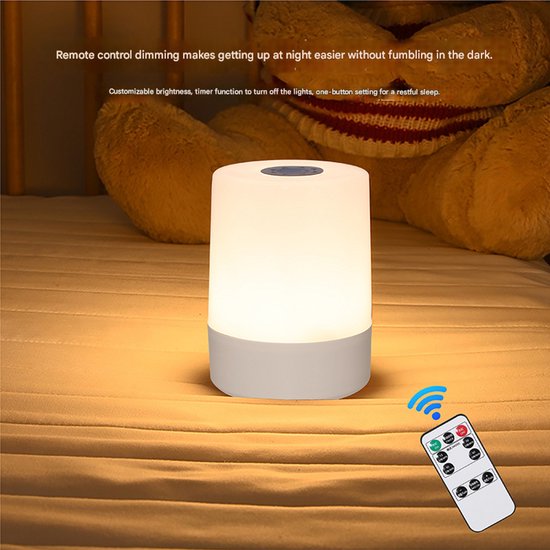 Touchscreen nachtlampje - Oplaadbare LED-bedlamp - Touchscreen tafellamp - Kloplamp - Babyvoedingslamp - Afstandsbedieningsmodel