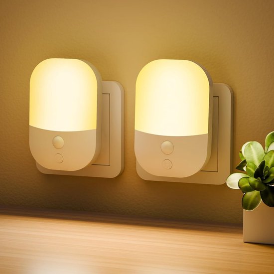 Tovbmup Nachtlampje - Sensorlampje - Instelbare helderheid - 3 standen - Warm licht - Geschikt voor hal, slaapkamer, keuken, woonkamer, badkamer - 0,3W van Merkloos