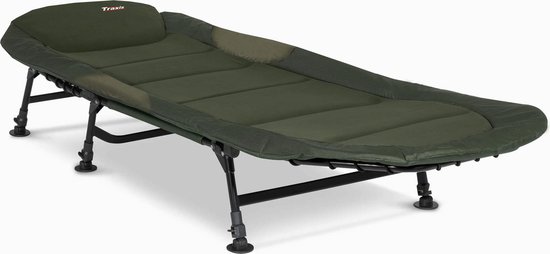 Traxis Flat-Bed Kampeerbed - Opvouwbaar - Ligbed - Veldbed - Visbed - Verstelbaar - Karper Stretcher - Bedchair - Groen van T