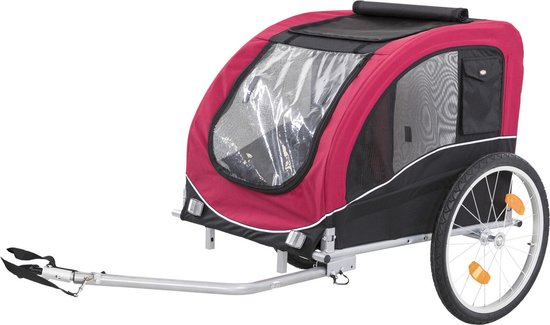 Trixie Hondenfietskar - Zwart Rood - L - <30 kg - 72x86x80/145 cm van Trixie