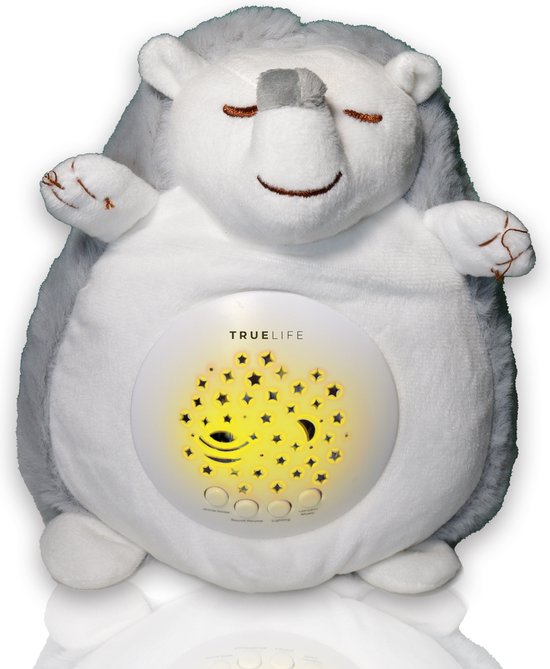TrueLife Slaaptrainer en White Noise Machine en Sterrenprojector – Knuffel Egel – Slaapgeluiden – Witte Ruis – Baby - Peuter van T