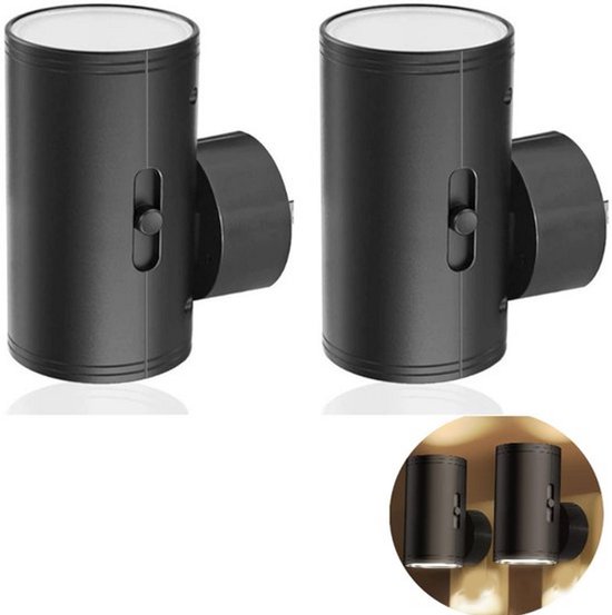 Twee LED-nachtlampjes met stekker - voorzien van een lichtsensor - instelbare helderheid - geschikt voor slaapkamers van Merkloos