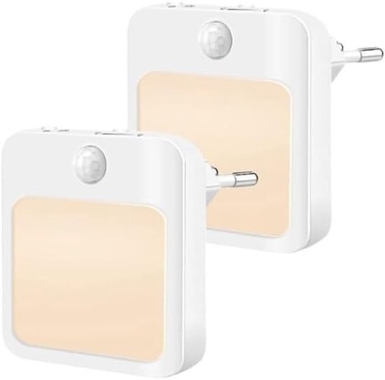 Tweedelige mini draagbare LED-nachtlamp met sensor voor aan de muur, geschikt voor kinderkamer, hal en keuken (warm licht).