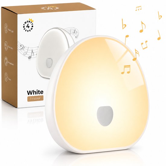 Twenty4seven® LED White Noise Machine - Witte Ruis Muziekdoosje - Dimbare Slaaptrainer - Slaaphulp Voor Baby & Kinderen