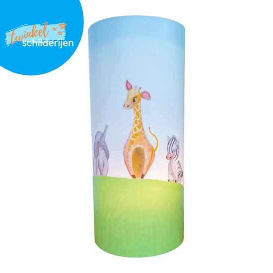 Twinkelschilderijen nachtlampje kinderen - Nachtlamp kinderkamer met jungle dieren - Lichtdecoratie door Twinkelschilderijen | Incl. LED lamp | van T