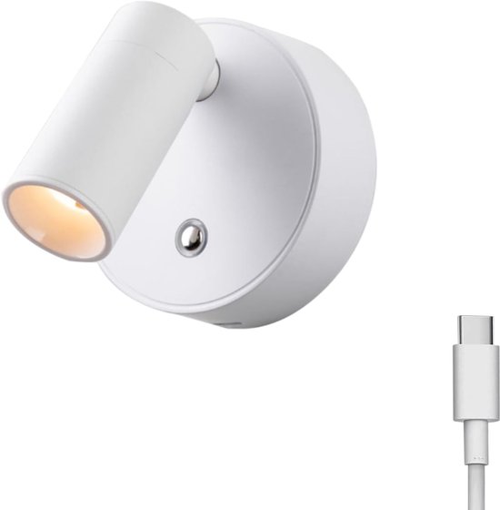 Type C oplaadbare zaklamp nachtlampje LED nachtlampje bedlampje met magnetische 350 graden draaibare aanraakbediening voor kinderen leren nachtlampje van Merkloos