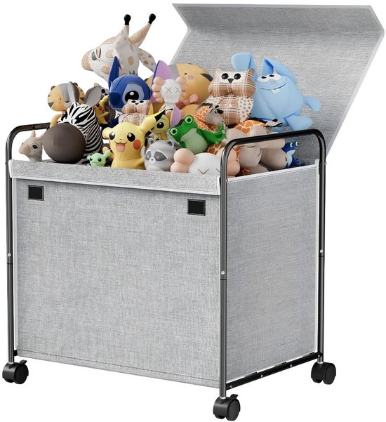 TYR® Speelgoedkist - Speelgoedmand voor Kinderkamer en Speelruimte - Kinder Opbergkist voor Speelgoed - Grijs - 60cm x 42cm x 59cm