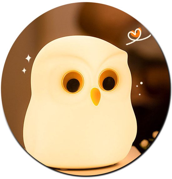 Uil Multicolor Lamp - Uil Nachtlampje - 9,7×9,7×11,2 cm - USB - Oplaadbaar - Schattig Dierenlampje - Creatieve Nachtvoedingslamp - LED - Kleurveranderend Zacht Siliconen Lampje - 1200mAh - Kerst Bedlamp - Slaapbegeleider LED Lamp - Wit van Merkloos