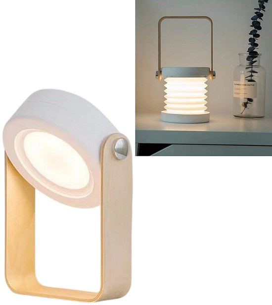 Uitschuifbaar nachtlampje voor kinderen - USB oplaadbaar, draagbaar, multifunctioneel - Cartoon uitschuifbare lantaarn - Draagbare zaklamp voor thuis - 20*15*6 cm - Geschikt voor kinderkamer/babykamer, ideaal als cadeau - Wit