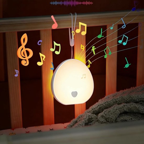 Ulisem - Witte Ruis Machine met Nachtlampje - Slaapgeluiden Machine met 10 Rustgevende Geluiden en 7 Lichtkleuren - Draagbaar met Timer voor Slaapkamer en Reizen