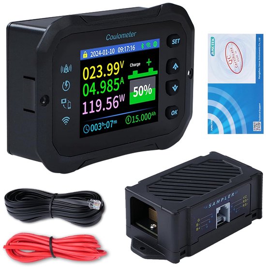 Universele Batterij Monitor 10-100V met Wifi en Alarm voor Caravan en Zonne-energie van Merkloos