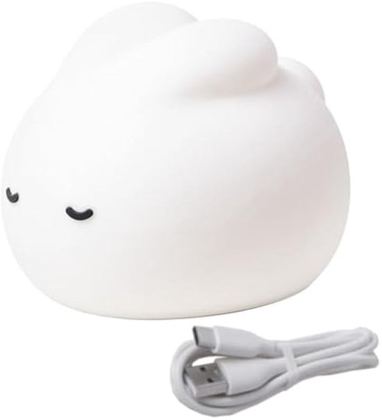 USB-nachtlampje van siliconen voor kinderen met timer en 800 mAh-batterij, LED-slaaplampje voor slaapkamer en babykamer, compatibel met Dream Bunny-patroon