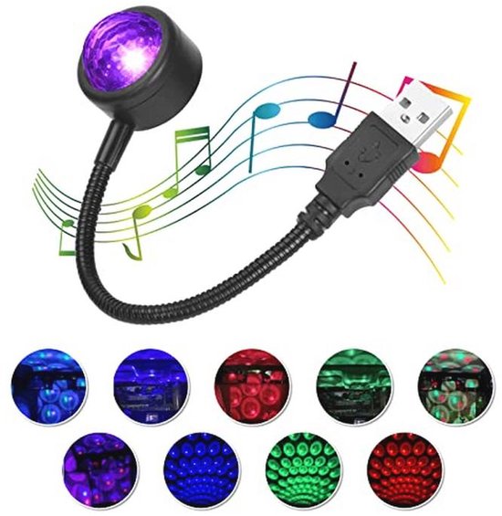 USB Ster Nachtlampje met LED Sfeerverlichting en Geluidseffecten voor Slaapkamer en Feest van Merkloos