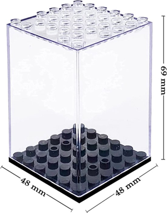 VAEM LEGO Display Vitrine Box - Voor Minifigures - Zwart - 4,8x4,8x6,9cm