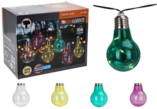 van der Meulen feestverlichting solar LED lichtsnoer buiten 180cm.