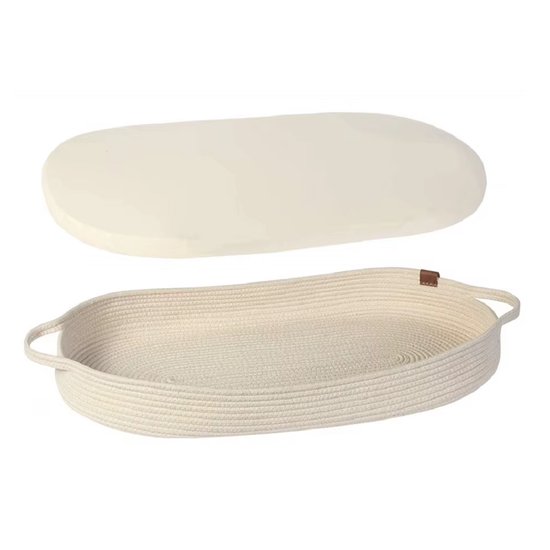 Verschoonmand - Incl. Matras 65x40cm - Aankleedkussen - Mozes Mand - Babykamer - Commode - Babyshower - Wit