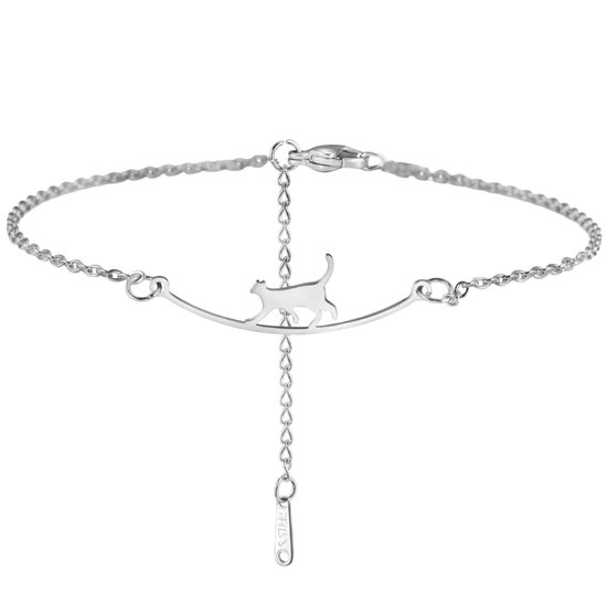 Verstelbare Katten Enkelband - Voetketting voor Vrouwen - Cute Animal Voetsieraad, Enkelketting, Zomer Sieraden, Strand Accessoire, Leuk Cadeau voor Dierliefhebbers en Vriendinnen - Zilver van Memorieastray.