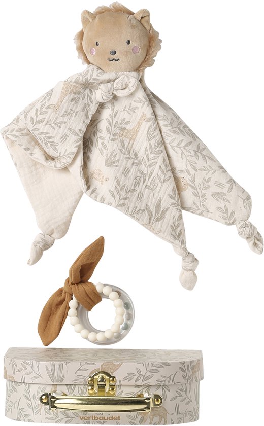 Vertbaudet Knuffel van katoengaas + rammelaar en koffertje BABYLON van Vertbaudet