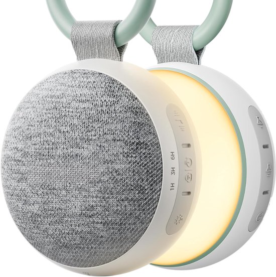 Verte White Noise Machine - 20 Rustgevende Geluiden - Kan Aan De Kinderwagen Worden Bevestigd - Oplaadbare Batterij Met Een Gebruiksduur Van 10 Uur - Automatische Uitschakeltimer - Veiligheidsvergrendeling En Bluetooth-Verbinding van Verte