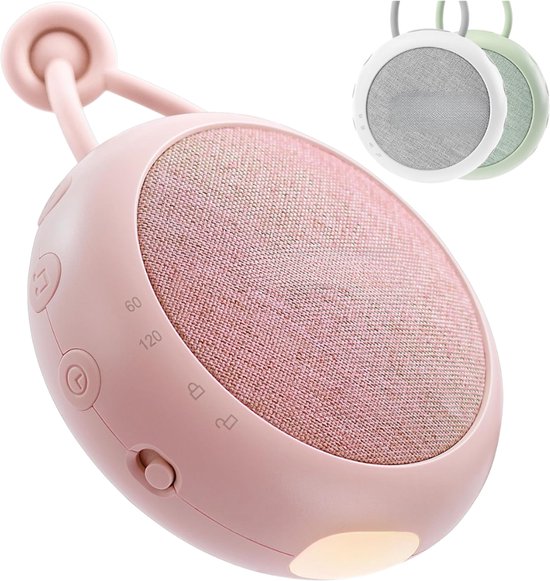 Verte White Noise Machine - Roze - Slaapliedje Voor Baby's - Nachtlampje En Witte Ruis Om Baby's Te Laten Slapen - 15 Geluiden - Oplaadbaar Via USB van Verte