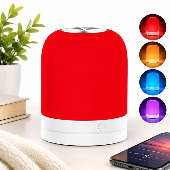 VHV - Rood Licht Nachtlampje voor Slaap - Rood Nachtlampje Bureaulamp met 670nm Golflengte - Stimuleert Melatonine en Bioritme voor Betere Slaap - oplaadbare - Slaap - USB-C - Sfeerlamp van VHV