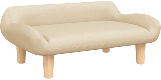 vidaXL - Kinderbank - 70x40x24 - cm - stof - crèmekleurig